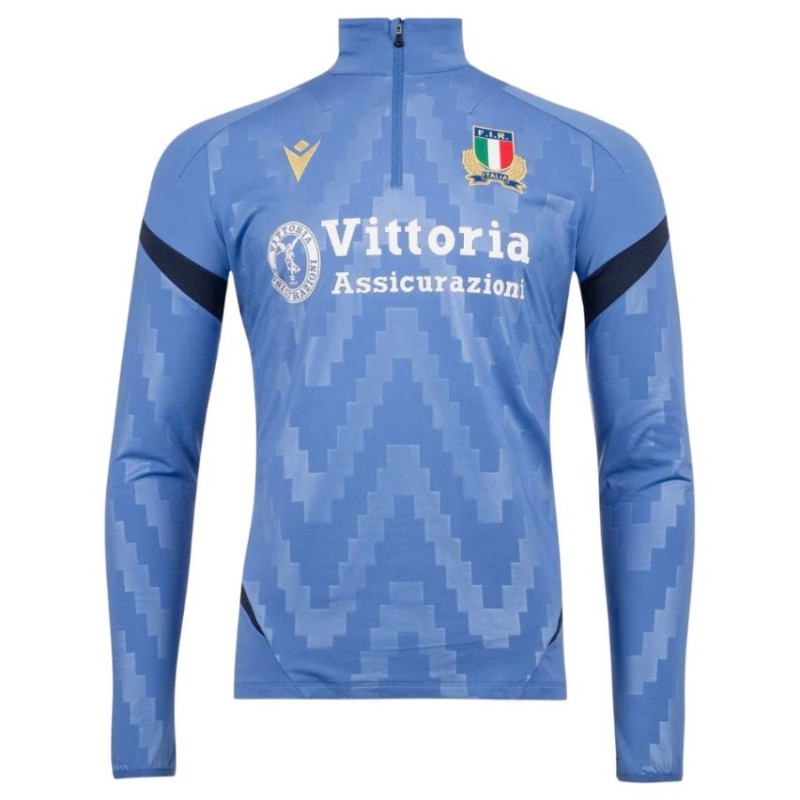 RUGBY ITALIA – CHAQUETA CHANDAL ENTRENAMIENTO 1/4 ZIP - MACRON - Temp. 2025/26