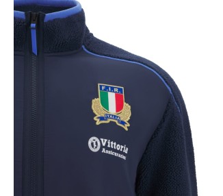 RUGBY ITALY – SWEATSHIRT ZIP ATH TEDDY - MACRON - Season 2025/26