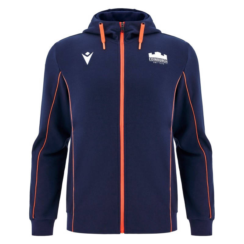 EDINBURGH RUGBY – FELPA CAPPUCCIO ZIP TRAVEL - MACRON - Stagione 2025/26