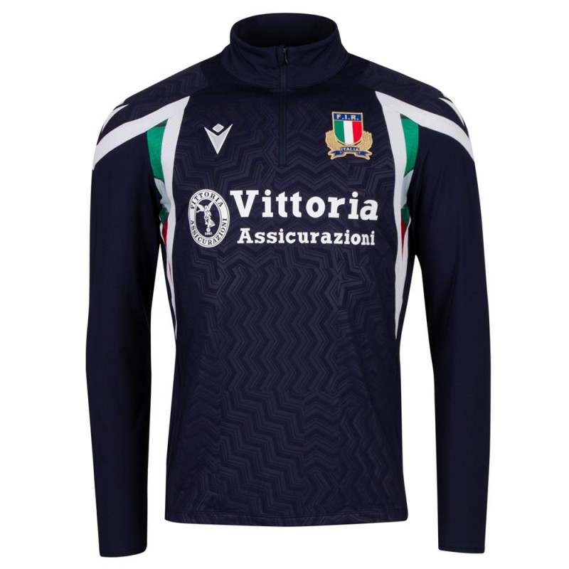 RUGBY ITALY – TRAINING TOP TRACKSUIT SWEATSHIRT PLAYER MACRON - Season 2026/27