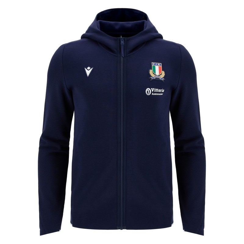 RUGBY ITALIA – FELPA CAPPUCCIO ATH TRAVEL ZIP - MACRON - Stagione 2026/27