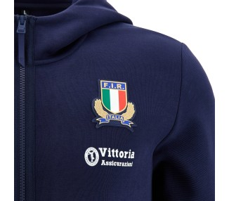 RUGBY ITALIA – FELPA CAPPUCCIO ATH TRAVEL ZIP - MACRON - Stagione 2026/27