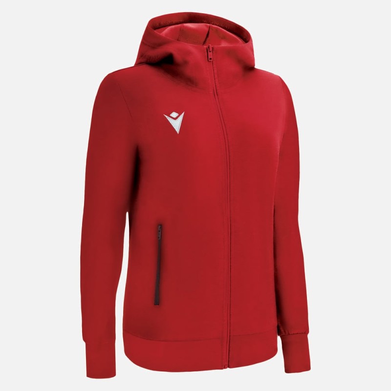 FELPA DONNA CON CAPPUCCIO ZIP DRUM COTONE - MACRON - Taglie da XS a 3XL