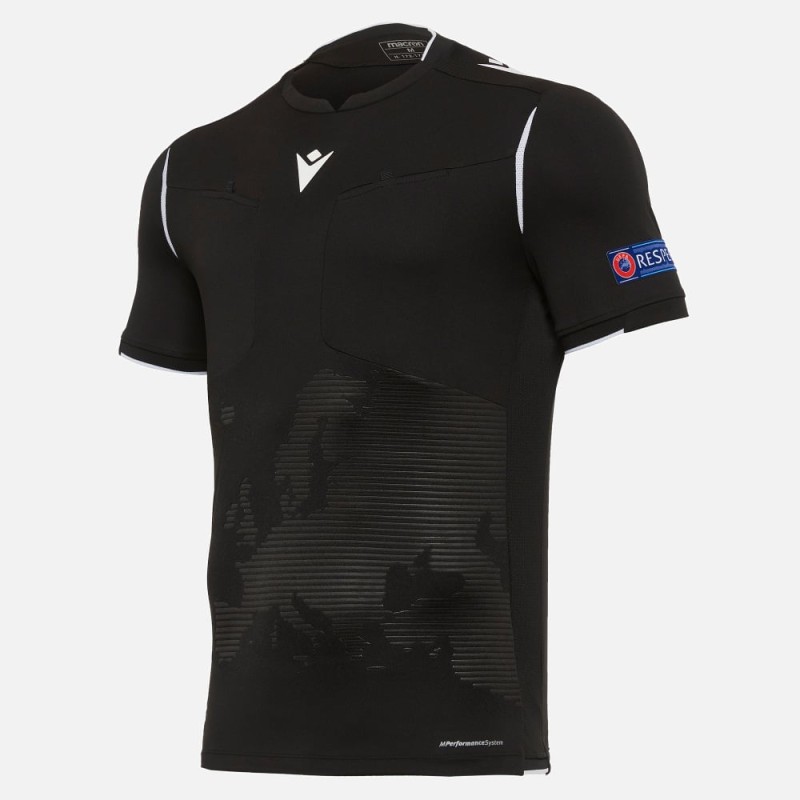 EURO 2020 UEFA ARBITRE HOMME - MAILLOT MATCH DAY NOIRE SS - FOOTBALL MACRON