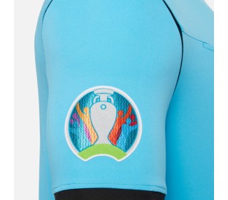 EURO 2020 UEFA ARBITRE HOMME - MAILLOT MATCH DAY BLEU CLAIR SS - FOOTBALL MACRON