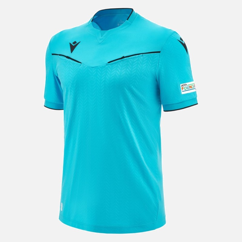 UEFA ARBITRE HOMME - MAILLOT MATCH DAY CÉLESTE SS - FOOTBALL MACRON 2023/25