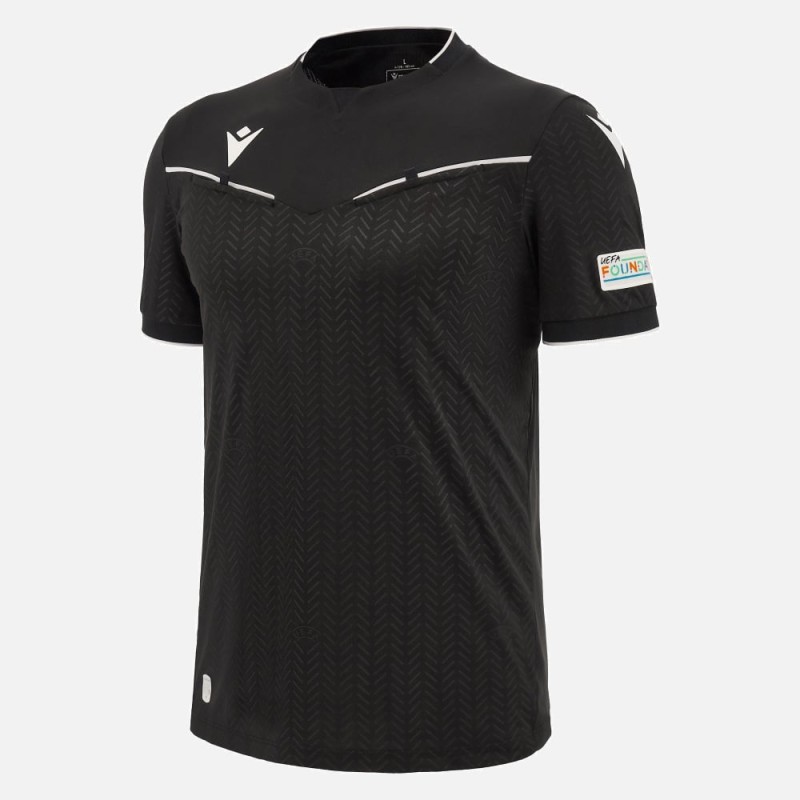 UEFA REFEREE MAN - MATCH DAY SHIRT BLACK SS - FOOTBALL SOCCER MACRON 2023/25 UEFA REFEREE MAN - MATCH DAY SHIRT BLACK SS - FOOTBALL SOCCER MACRON 2023/25