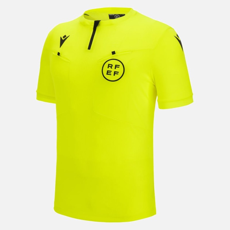 RFEF SPAIN REFEREE MAN - SHIRT YELLOW SS - FOOTBALL SOCCER MACRON 2022/24