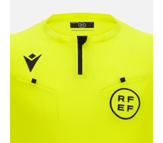 Macron Rfef 20 Match Day Man Shirt Referee SS Blk/Wht Sr Camiseta árbitro  Negra Real Federación Española de Fútbol, Hombre