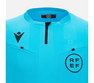 RFEF ESPAÑA ÁRBITRO HOMBRE - CAMISETA AZUL CLARO SS - FÚTBOL MACRON 2022/24