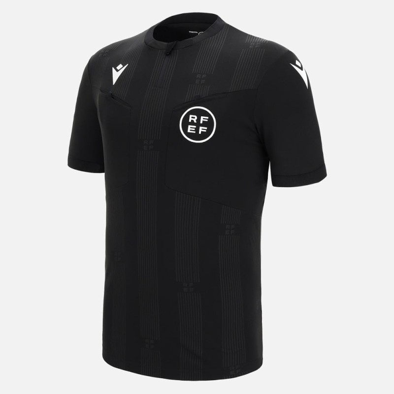 RFEF SPAIN REFEREE MAN - SHIRT BLACK SS - FOOTBALL SOCCER MACRON 2022/24 RFEF SPAIN REFEREE MAN - SHIRT BLACK SS - FOOTBALL SOCCER MACRON 2022/24