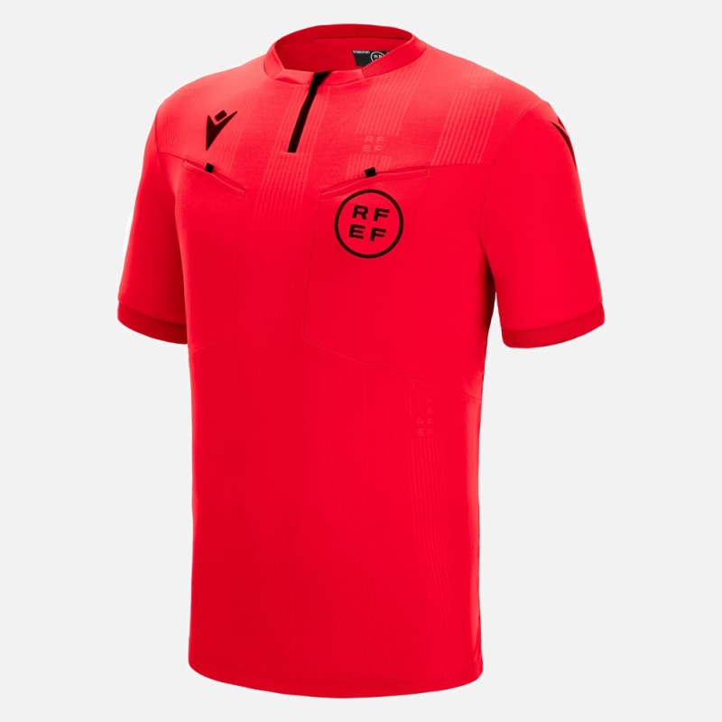 RFEF SPANIEN SCHIEDSRICHTER HERREN - TRIKOT ROT SS - FUSSBALL MACRON 2022/24