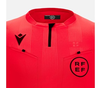 RFEF ESPAÑA ÁRBITRO HOMBRE - CAMISETA ROJO SS - FÚTBOL MACRON 2022/24