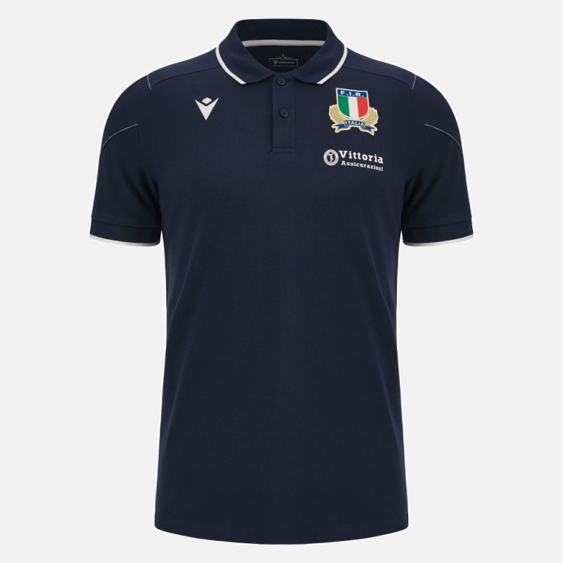 RUGBY ITALIA – POLO TRAVEL PLAYER COTONE MAGLIA - MACRON - Stagione 2023/24 RUGBY ITALIA – POLO TRAVEL PLAYER COTONE MAGLIA - MACRON - Stagione 2023/24