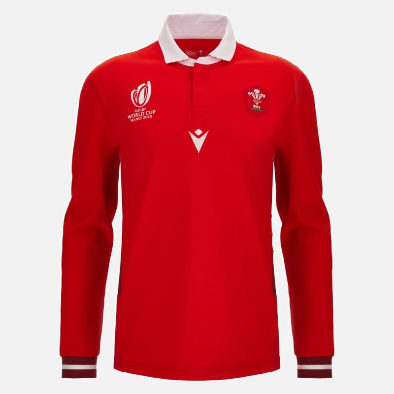 RUGBY WALES - COTTON SHIRT MATCH HOME LS - MACRON - RWC 2023 RUGBY WALES - COTTON SHIRT MATCH HOME LS - MACRON - RWC 2023