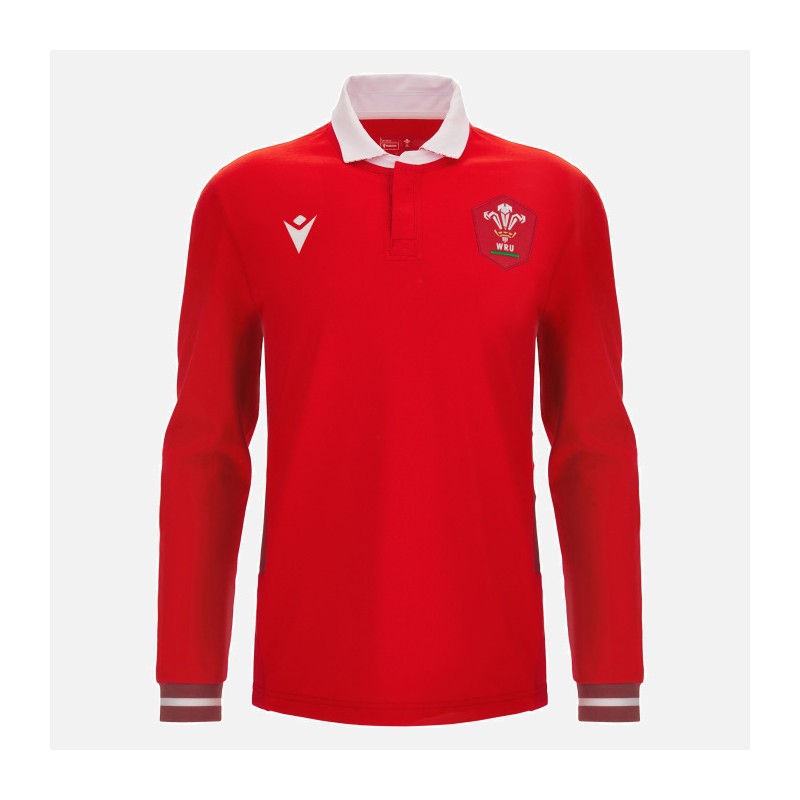 RUGBY WALES - COTTON SHIRT MATCH HOME LS - MACRON - Season 2023/24 RUGBY WALES - COTTON SHIRT MATCH HOME LS - MACRON - Season 2023/24