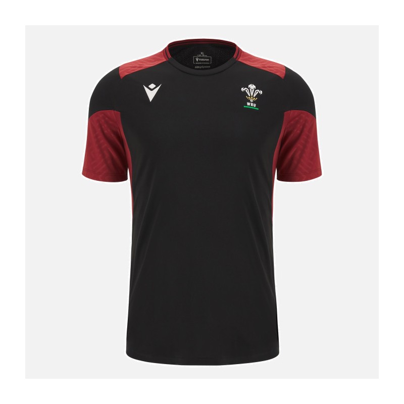 RUGBY WALES – TRAINING SHIRT BLACK POLY - MACRON - Season 2023/24 RUGBY WALES – TRAINING SHIRT BLACK POLY - MACRON - Season 2023/24