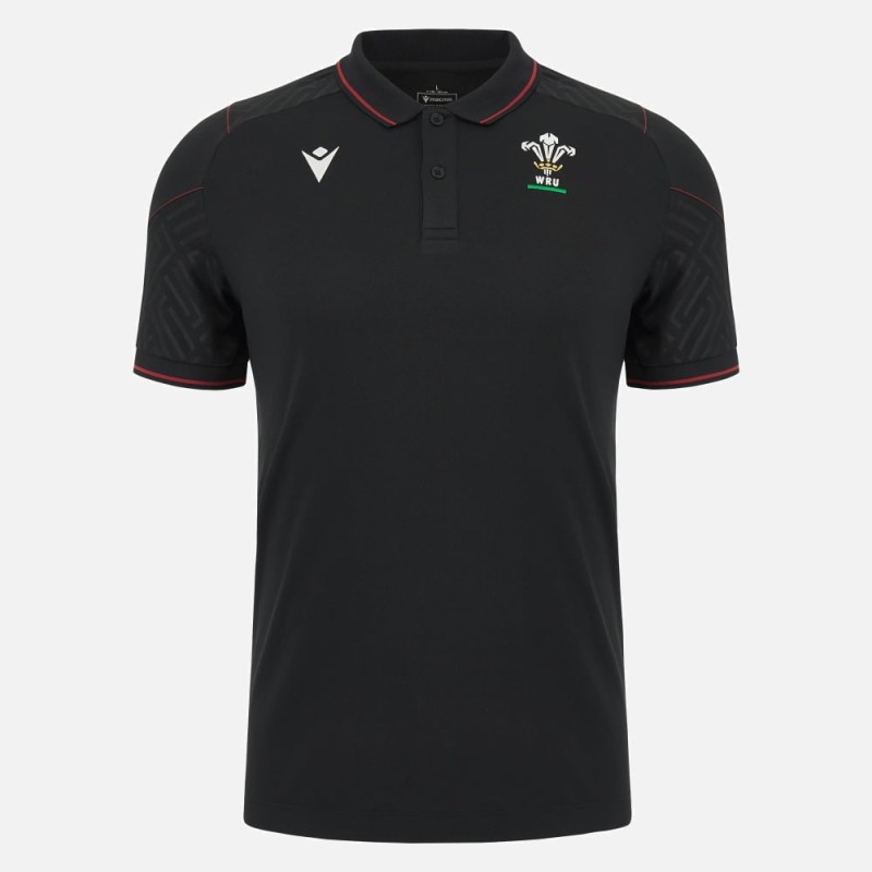 RUGBY PAYS DE GALLES – TRAVEL POLO POLY NOIRE MAILLOT - MACRON - RWC 2023 RUGBY PAYS DE GALLES – TRAVEL POLO POLY NOIRE MAILLOT - MACRON - RWC 2023
