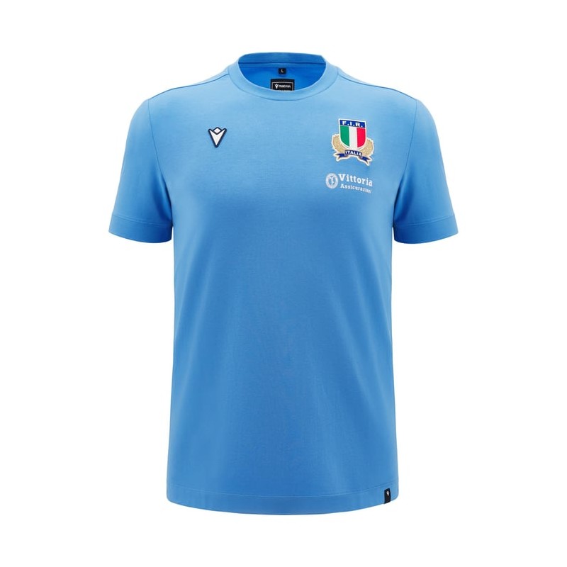 RUGBY ITALIE – MAILLOT ATHLEISURE COTON - MACRON - Saison 2024/25