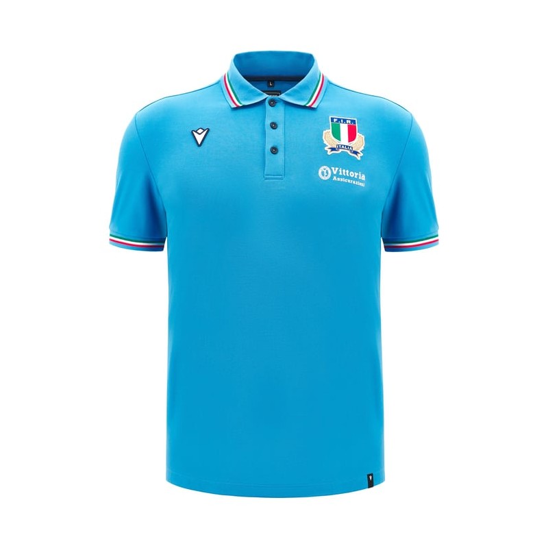 RUGBY ITALIEN – POLO TRIKOT ATHLEISURE BAUMWOLLE - MACRON - Saison 2024/25 RUGBY ITALIEN – POLO TRIKOT ATHLEISURE BAUMWOLLE - MACRON - Saison 2024/25
