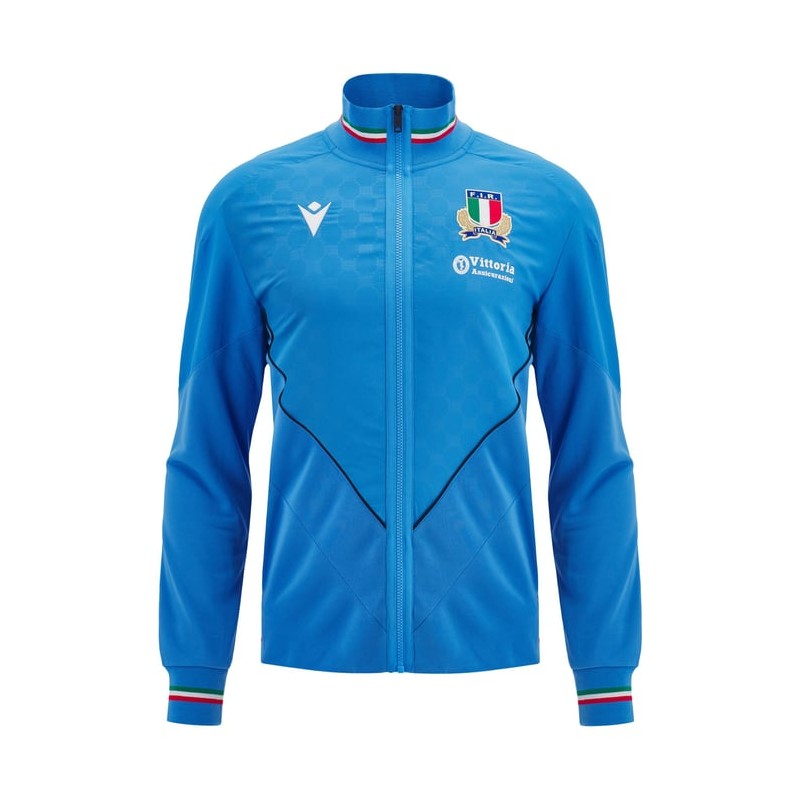RUGBY ITALY – TRAVEL TOP TRACKSUIT SWEATSHIRT ZIP - MACRON - Season 24/25