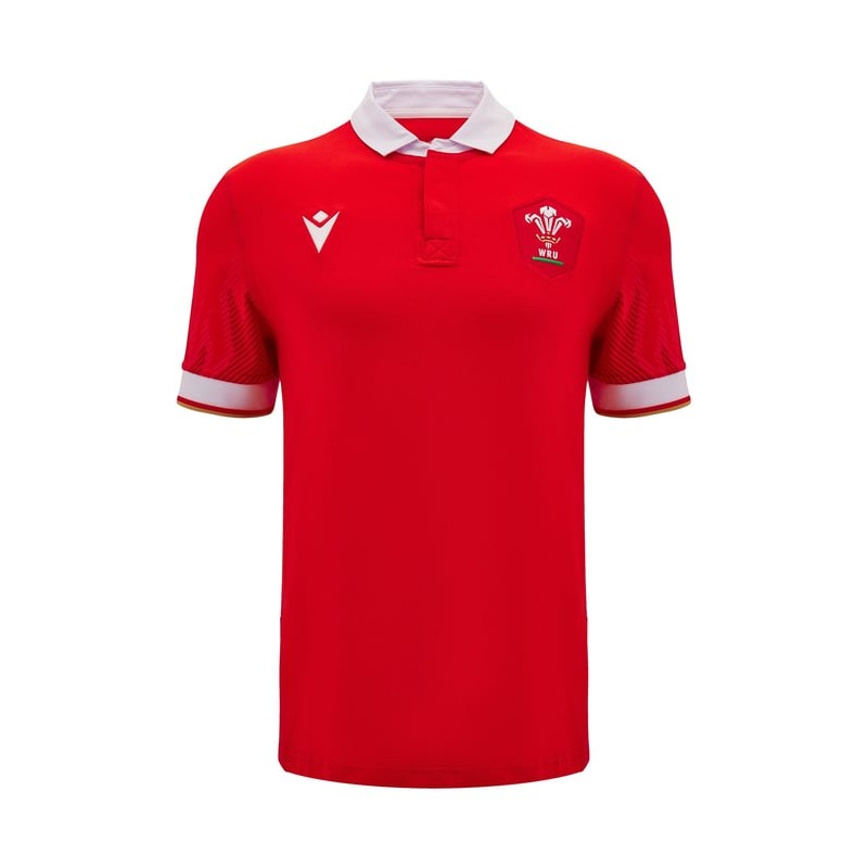 RUGBY PAYS DE GALLES - MAILLOT COTON MATCH HOME MM - MACRON - Saison 2024/25 RUGBY PAYS DE GALLES - MAILLOT COTON MATCH HOME MM - MACRON - Saison 2024/25