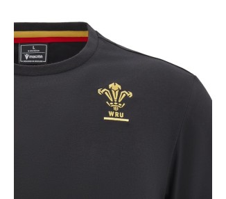 RUGBY WALES – TRIKOT TRAVEL BAUMWOLLE BLK - MACRON - Saison 2024/25