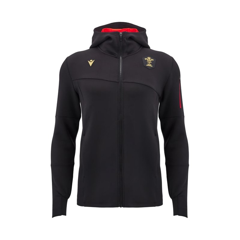 RUGBY WALES – SWEATSHIRT HOODIE ZIP ZANZIBAR - MACRON - Season 2024/25