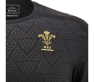 RUGBY WALES – TRAININGSTRIKOT POLY BLK LS - MACRON - Saison 2024/25
