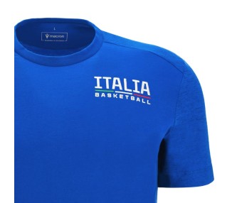 BASKETBALL ITALIE – T-SHIRT COTON MAILLOT ROYAL - MACRON - Saison 2024/25