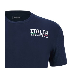 BASKETBALL ITALIE – T-SHIRT COTON MAILLOT NAVY - MACRON - Saison 2024/25