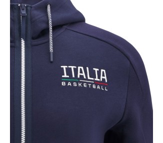 BASKETBALL ITALIE – SWEAT À CAPUCHE COTTON ZIP - MACRON - Saison 2024/25