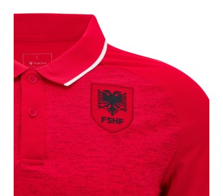 ALBANIA CALCIO – POLO TRAVEL POLY MAGLIA RED - MACRON - Stagione 2024/25