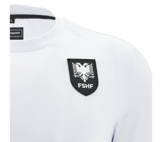 ALBANIA FÚTBOL – CAMISETA ATHLEISURE TRAVEL ALGODÓN WHT - MACRON - 2024/25