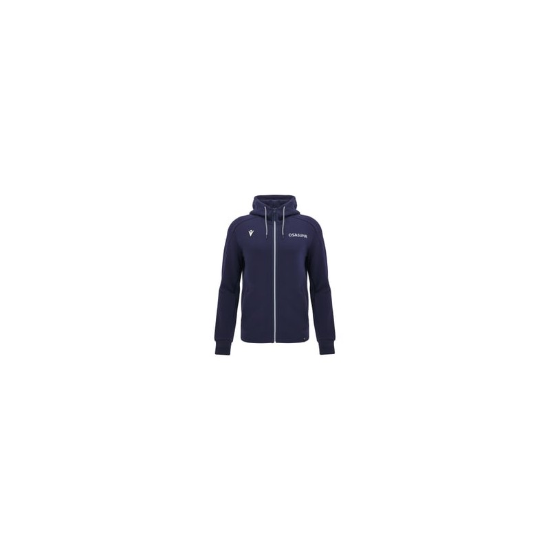 OSASUNA – SUDADERA CON CAPUCHA ALGODÓN NAV - MACRON - Temporada 2024/25