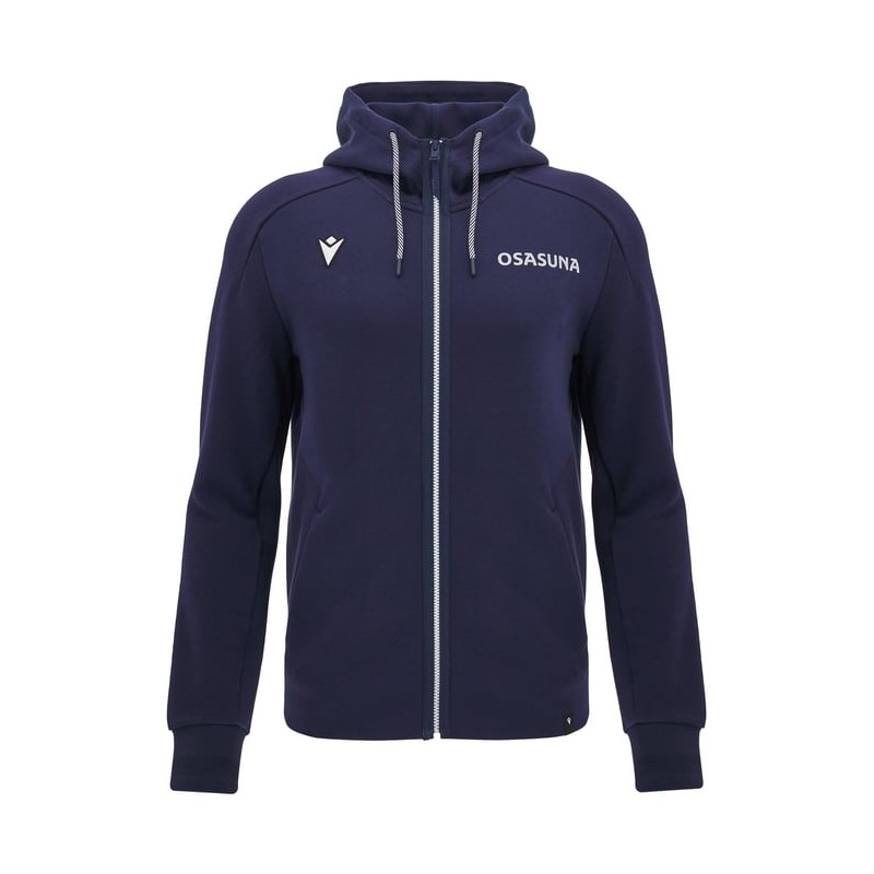OSASUNA – SWEAT À CAPUCHE COTTON ZIP NAV - MACRON - Saison 2024/25