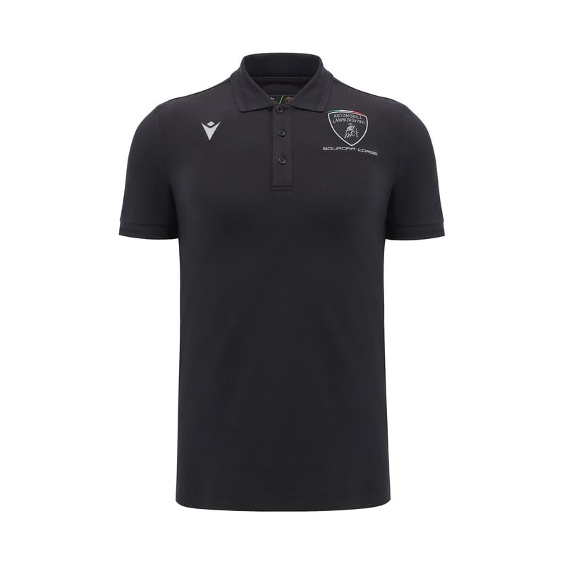 LAMBORGHINI RACING TEAM – ATH ALGODON CAMISETA POLO BLK - MACRON - Temporada 2025