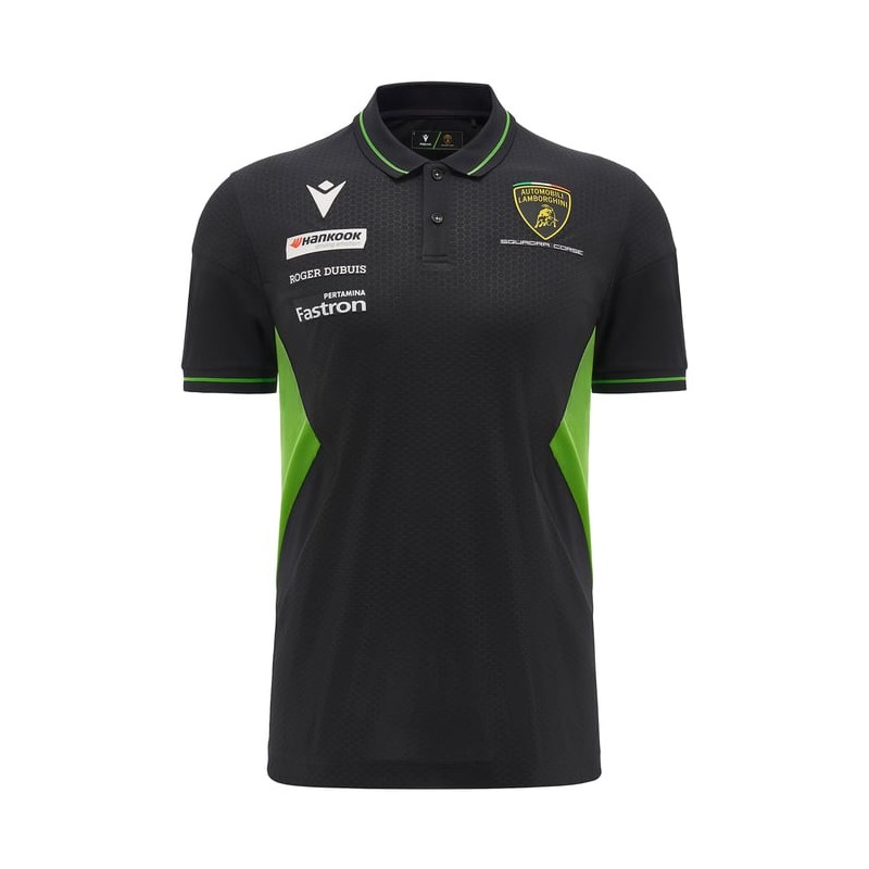 LAMBORGHINI RACING TEAM – POLO STF BLK POLY CAMISETA - MACRON - Temporada 2025