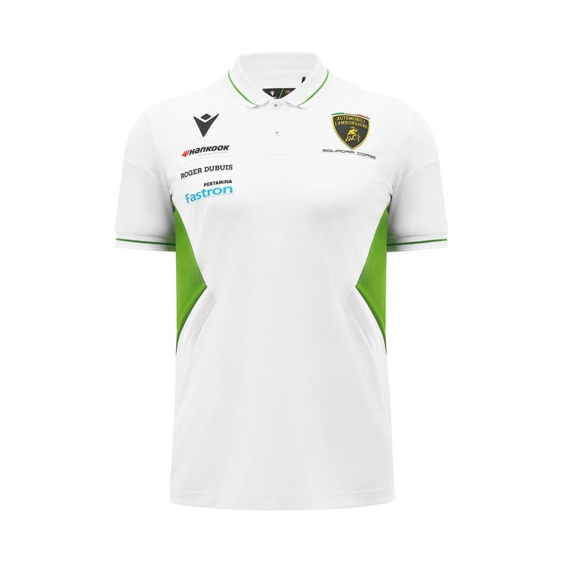 LAMBORGHINI RACING TEAM – POLO STF WHI POLY SHIRT - MACRON - Season 2025 LAMBORGHINI RACING TEAM – POLO STF WHI POLY SHIRT - MACRON - Season 2025