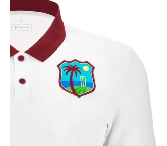 WEST INDIES CRICKET – POLO TRAVEL POLY SHIRT WHI - MACRON - Season 2024/25
