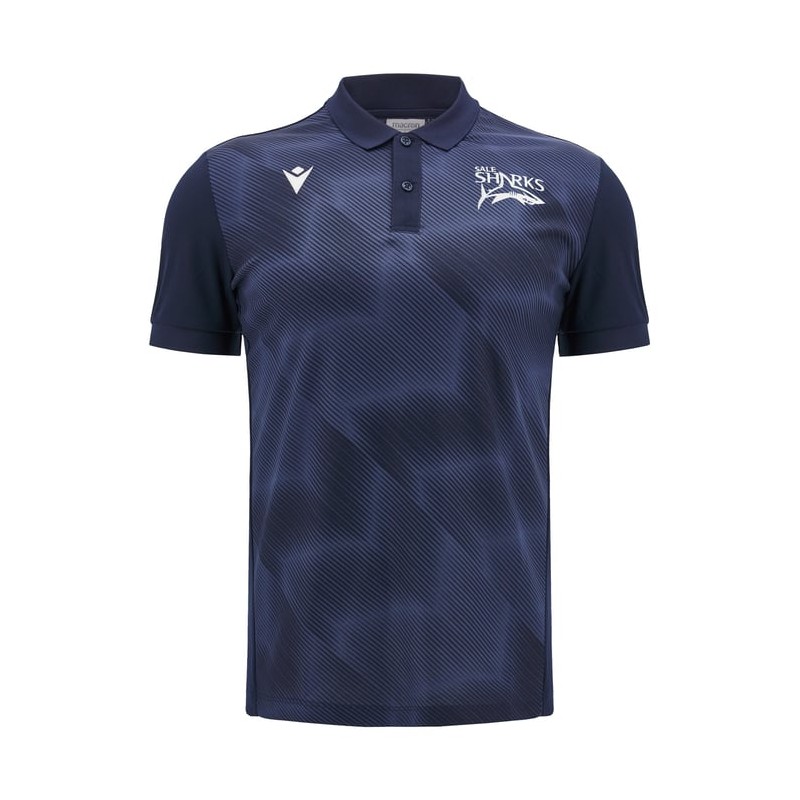 SALE SHARKS RUGBY – POLO TRIKOT TRAVEL POLY - MACRON - Saison 2024/25 SALE SHARKS RUGBY – POLO TRIKOT TRAVEL POLY - MACRON - Saison 2024/25
