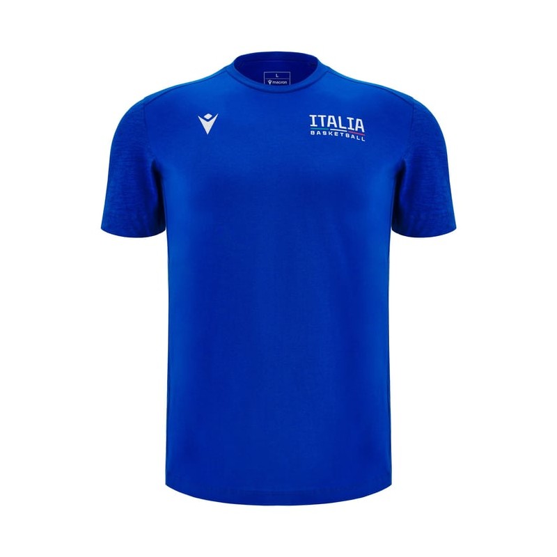 BASKET ITALIA – MAGLIA T-SHIRT PALLACANESTRO COTONE ROYAL - MACRON - St. 2025/26