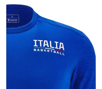 BASKET ITALIA – MAGLIA T-SHIRT PALLACANESTRO COTONE ROYAL - MACRON - St. 2025/26