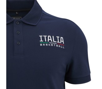 BASKET ITALIA – POLO PALLACANESTRO COTONE MAGLIA NAV - MACRON - St. 2025/26