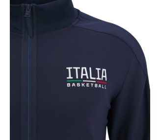 BASKETBALL ITALY – SWEATSHIRT ATHLEISURE NAVY - MACRON - Season 2025/26