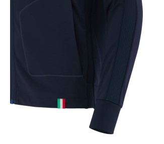 BASKETBALL ITALY – SWEATSHIRT ATHLEISURE NAVY - MACRON - Season 2025/26