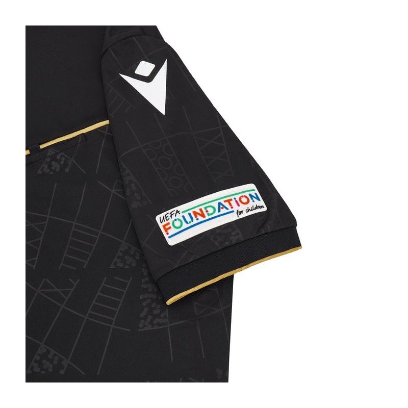EURO 2024 UEFA REFEREE MAN - MATCH SHIRT SS - FOOTBALL SOCCER MACRON - Picture 15 of 28