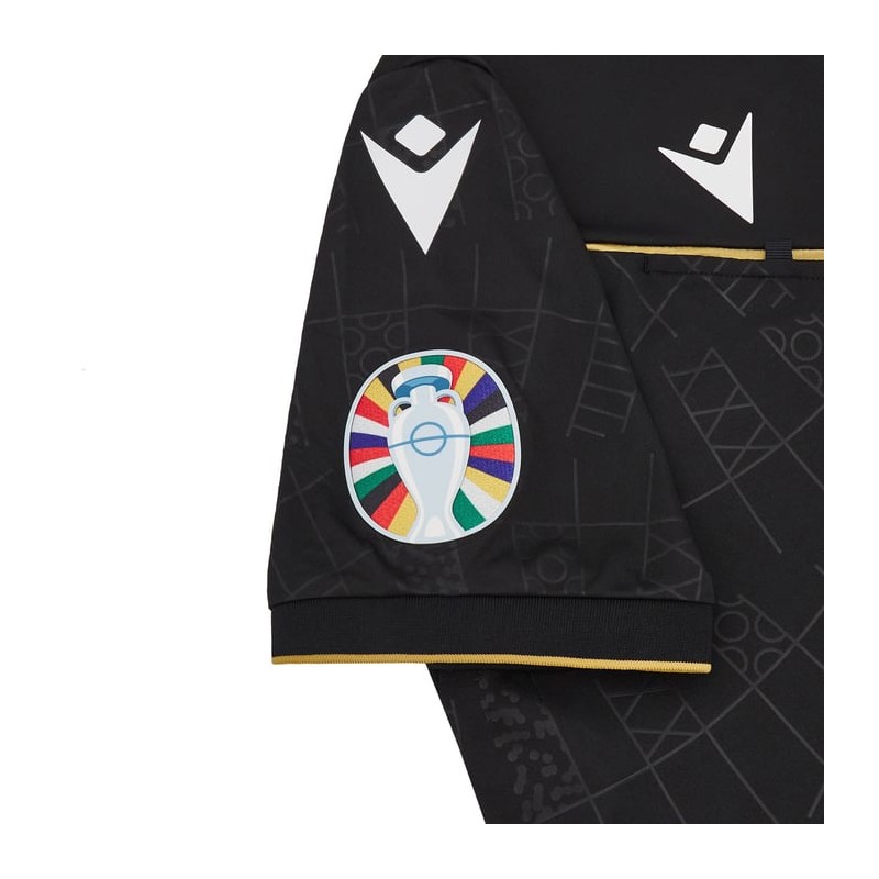 EURO 2024 UEFA REFEREE MAN - MATCH SHIRT SS - FOOTBALL SOCCER MACRON - Picture 16 of 28