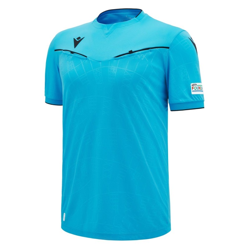 EURO 2024 UEFA REFEREE MAN - MATCH SHIRT SS - FOOTBALL SOCCER MACRON - Picture 15 of 26