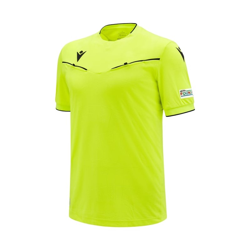 EURO 2024 UEFA REFEREE MAN - MATCH SHIRT SS - FOOTBALL SOCCER MACRON - Picture 19 of 26